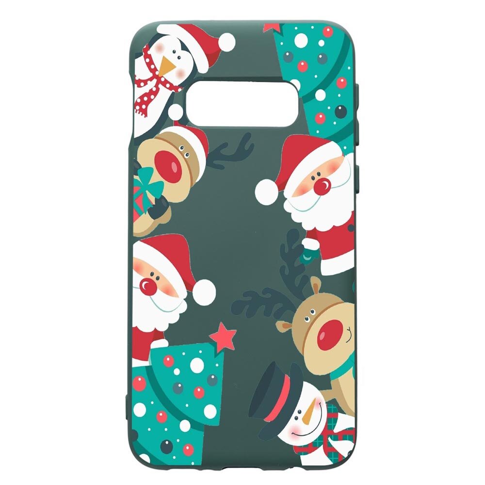 Husa Premium Silicon Compatibila Cu Samsung Galaxy S8, Xmas, cu interiorul din material textil, protectie camera, Forest Green, PFG338