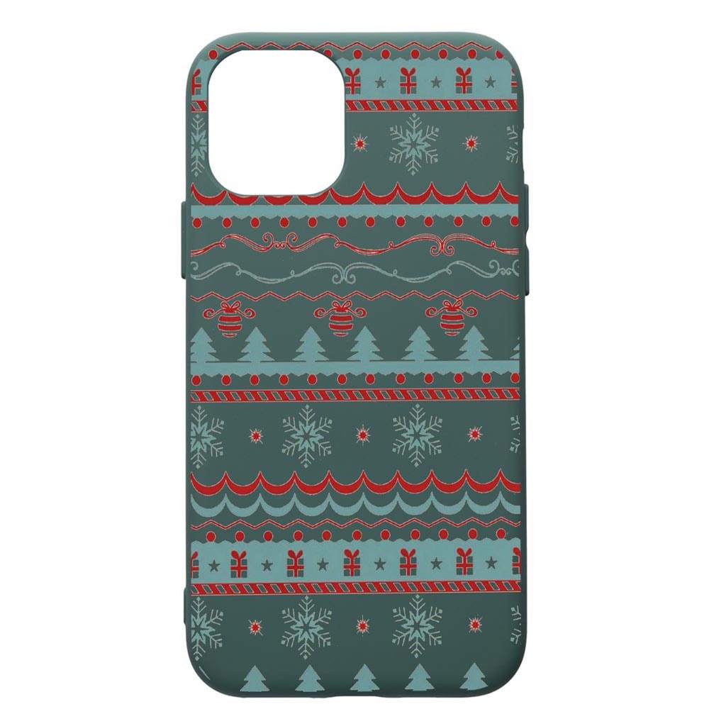 Husa Premium Silicon Compatibila Cu Apple iPhone 11 Pro, Xmas, cu interiorul din material textil, protectie camera, Forest Green, PFG321