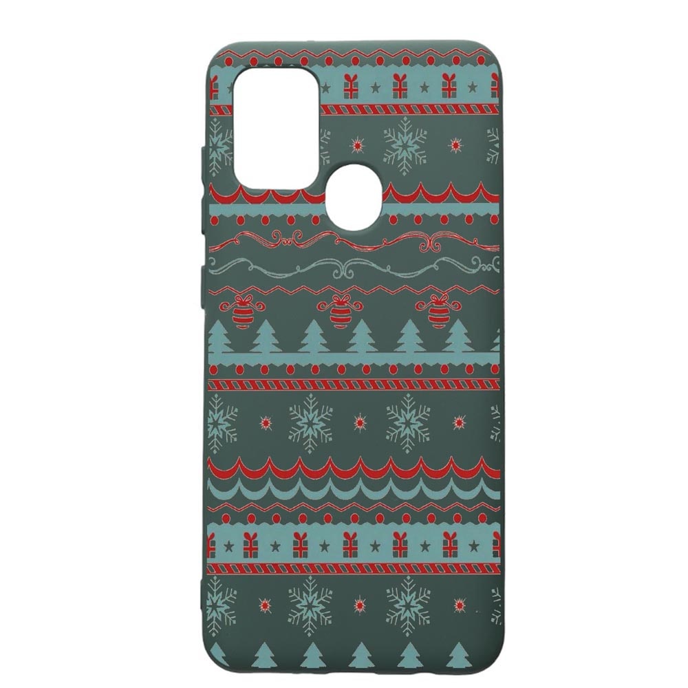 Husa Premium Silicon Compatibila Cu Huawei P Smart 2020, Xmas, cu interiorul din material textil, protectie camera, Forest Green, PFG321