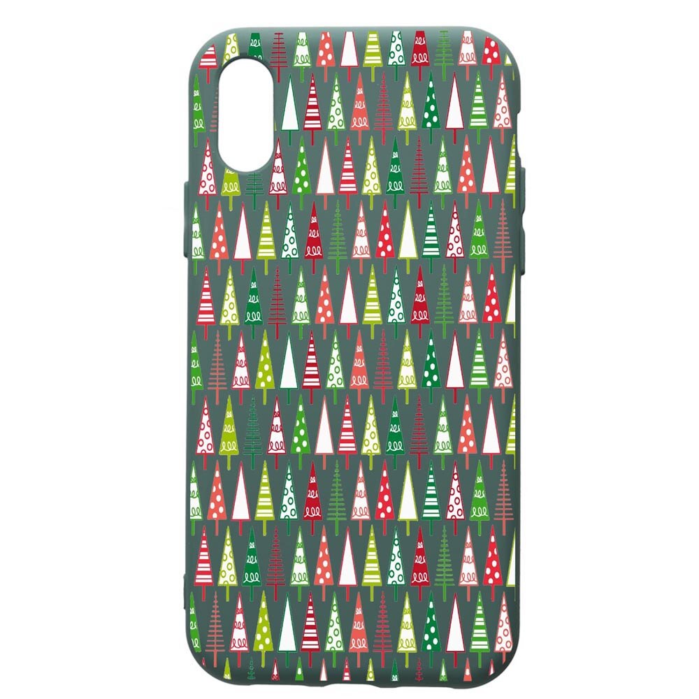 Husa Premium Silicon Compatibila Cu Huawei Y5 2019, Xmas Tree, cu interiorul din material textil, protectie camera, Forest Green, PFG340