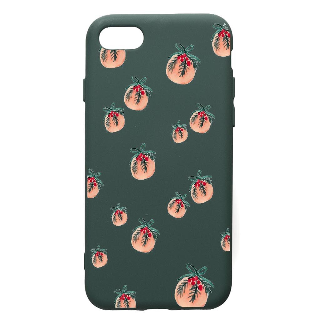 Husa Premium Silicon Compatibila Cu Apple iPhone SE 2 / iPhone 8 / iPhone 7, Xmas, cu interiorul din material textil, protectie camera, Forest Green, PFG339