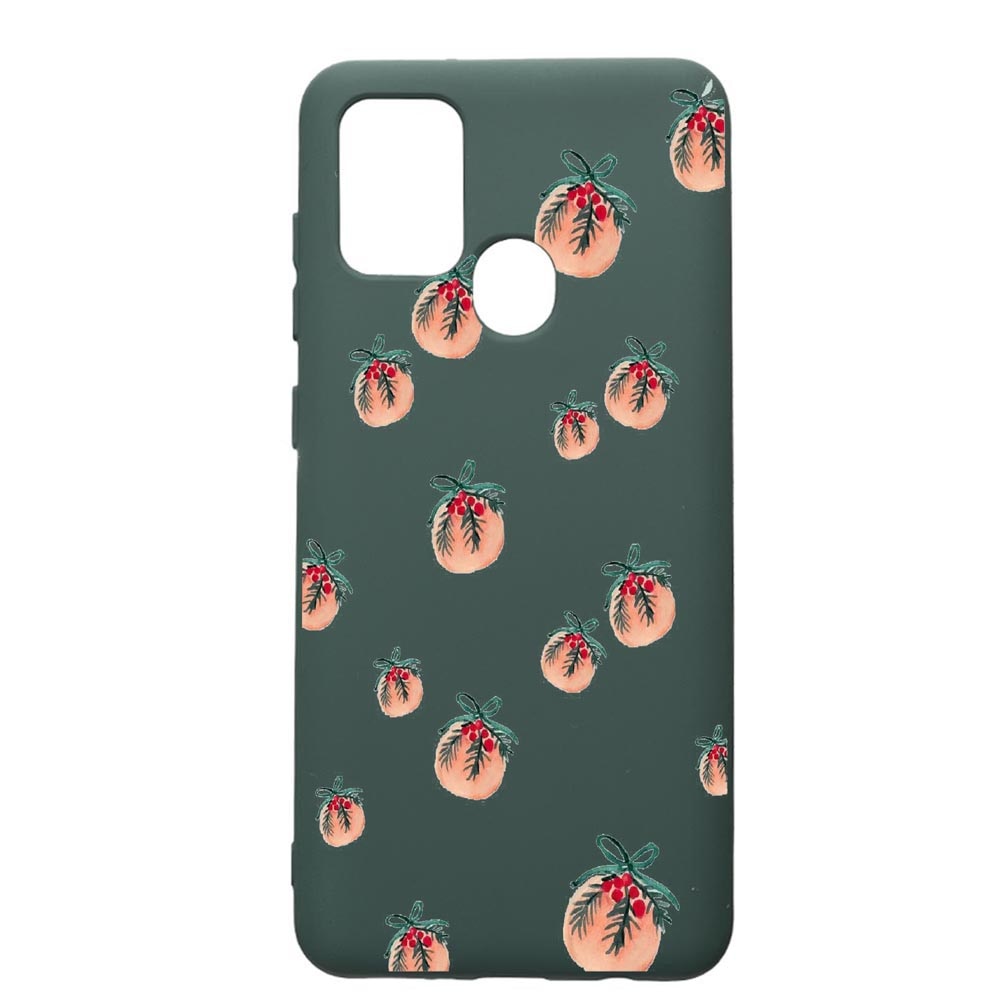 Husa Premium Silicon Compatibila Cu Samsung Galaxy A21S, Xmas, cu interiorul din material textil, protectie camera, Forest Green, PFG339
