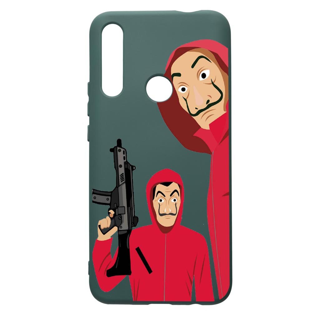 Husa Premium Silicon Compatibila Cu Huawei P Smart Z, La Casa De Papel, cu interiorul din material textil, protectie camera, Forest Green, PFG392