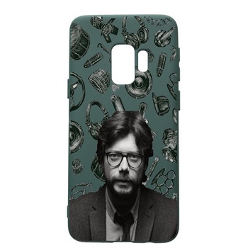 Husa Premium Silicon Compatibila Cu Samsung Galaxy S9, La Casa De Papel - Profesor, cu interiorul din material textil, protectie camera, Forest Green, PFG388 Husa Premium Silicon Compatibila Cu Samsung Galaxy S9, La Casa De Papel - Profesor, cu interiorul din material textil, protectie camera, Forest Green, PFG388