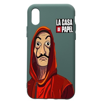 Husa Premium Silicon Compatibila Cu Huawei Y5 2019, La Casa De Papel, cu interiorul din material textil, protectie camera, Forest Green, PFG389 Husa Premium Silicon Compatibila Cu Huawei Y5 2019, La Casa De Papel, cu interiorul din material textil, protectie camera, Forest Green, PFG389