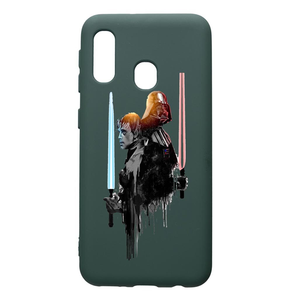 Husa Premium Silicon Compatibila Cu Samsung Galaxy A40, Star Wars Darth Vader Luke, cu interiorul din material textil, protectie camera, Forest Green, PFG398