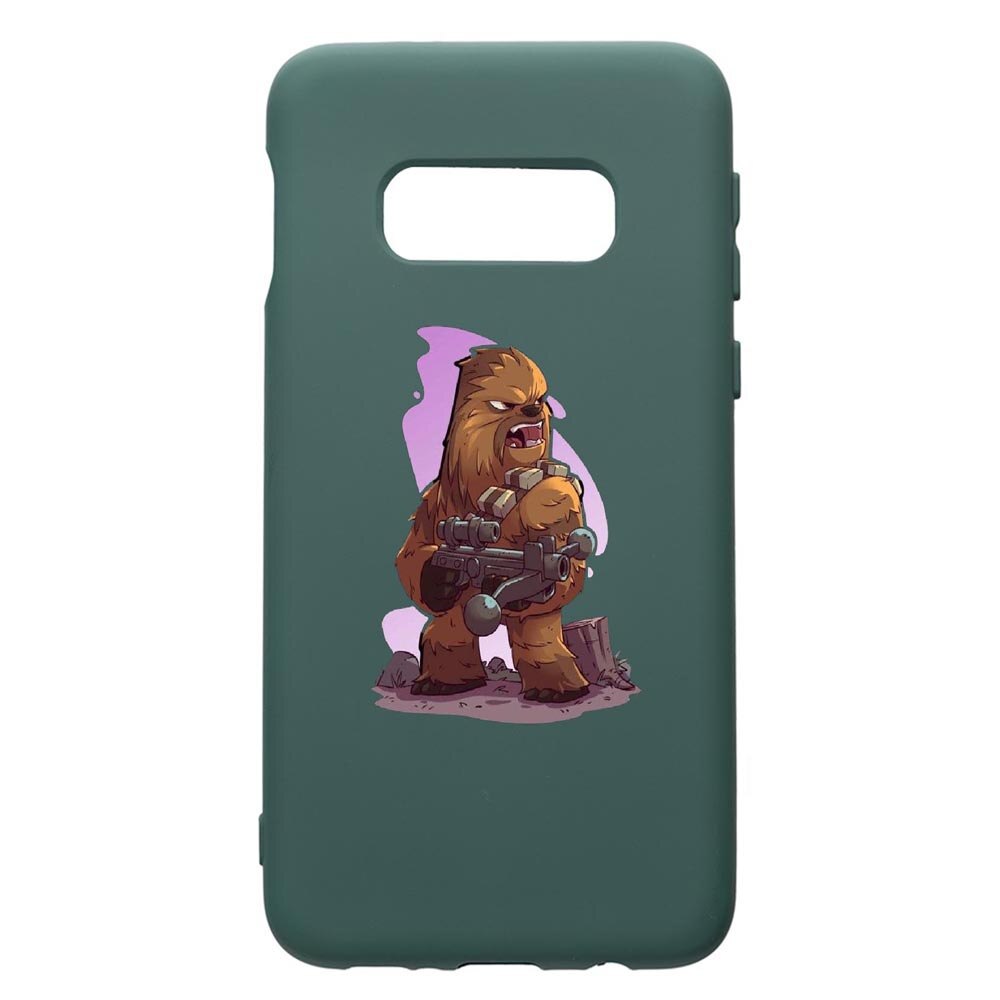 Husa Premium Silicon Compatibila Cu Samsung Galaxy S8, Star Wars Chewbacca, cu interiorul din material textil, protectie camera, Forest Green, PFG401