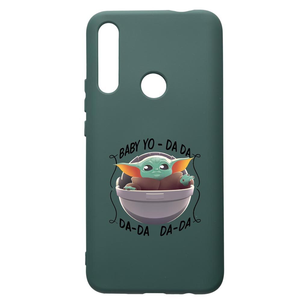 Husa Premium Silicon Compatibila Cu Huawei P Smart Z, Star Wars Baby Yoda, cu interiorul din material textil, protectie camera, Forest Green, PFG399