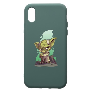Husa Premium Silicon Compatibila Cu Apple iPhone XS / iPhone X, Star Wars Yoda, cu interiorul din material textil, protectie camera, Forest Green, PFG403 Husa Premium Silicon Compatibila Cu Apple iPhone XS / iPhone X, Star Wars Yoda, cu interiorul din material textil, protectie camera, Forest Green, PFG403