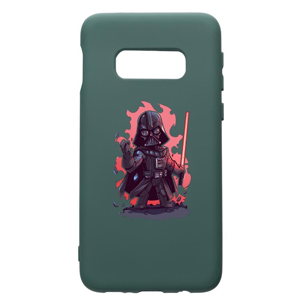 Husa Premium Silicon Compatibila Cu Samsung Galaxy S10e, Star Wars Darth Vader, cu interiorul din material textil, protectie camera, Forest Green, PFG402