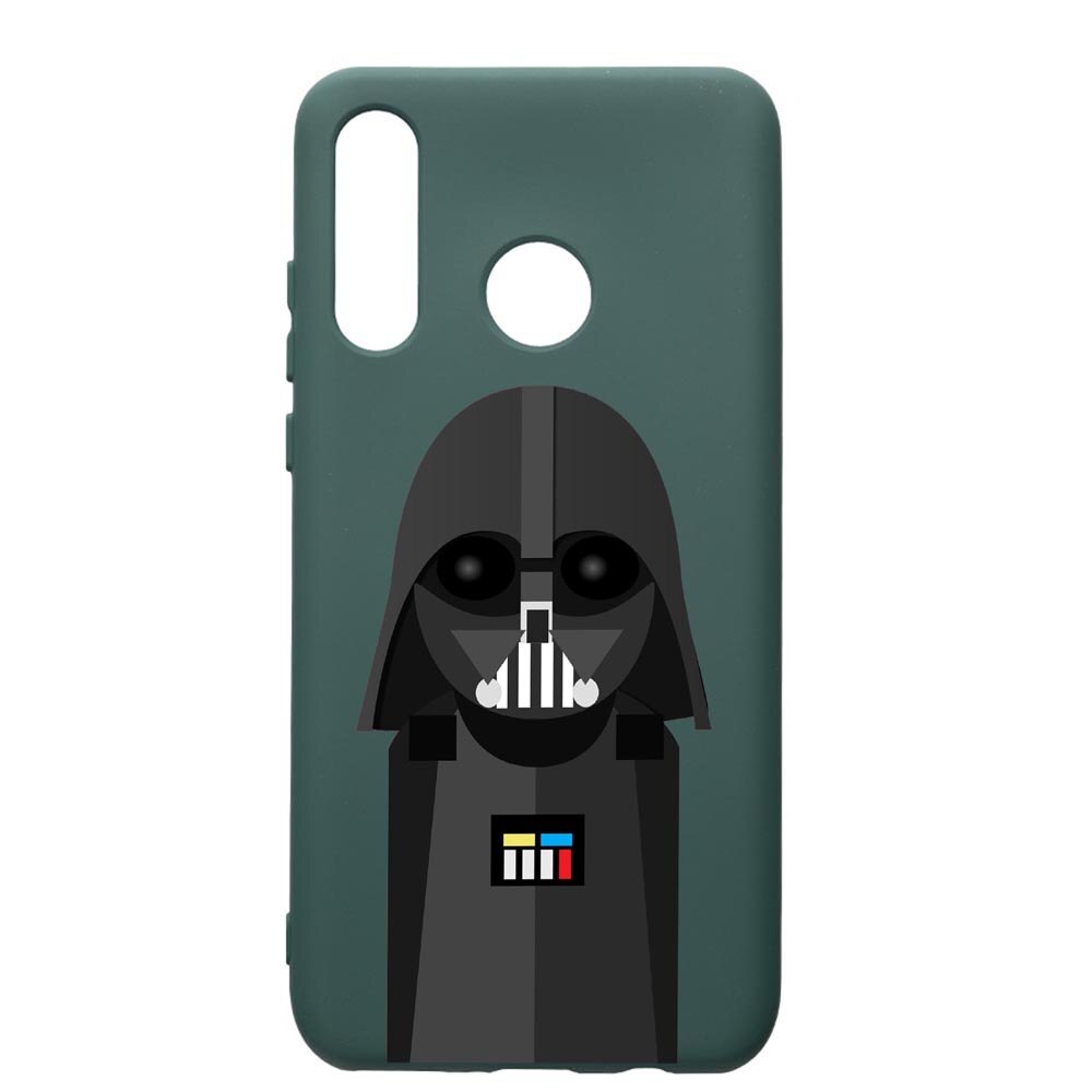 Husa Premium Silicon Compatibila Cu Huawei P30 Lite, Star Wars Darth Vader, cu interiorul din material textil, protectie camera, Forest Green, PFG405