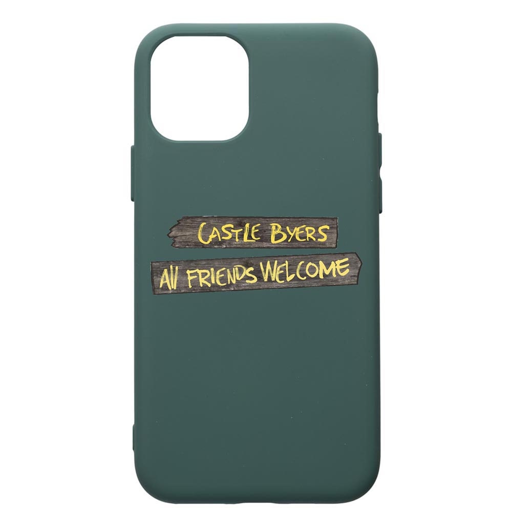 Husa Premium Silicon Compatibila Cu Apple iPhone 11, Stranger Things, cu interiorul din material textil, protectie camera, Forest Green, PFG375