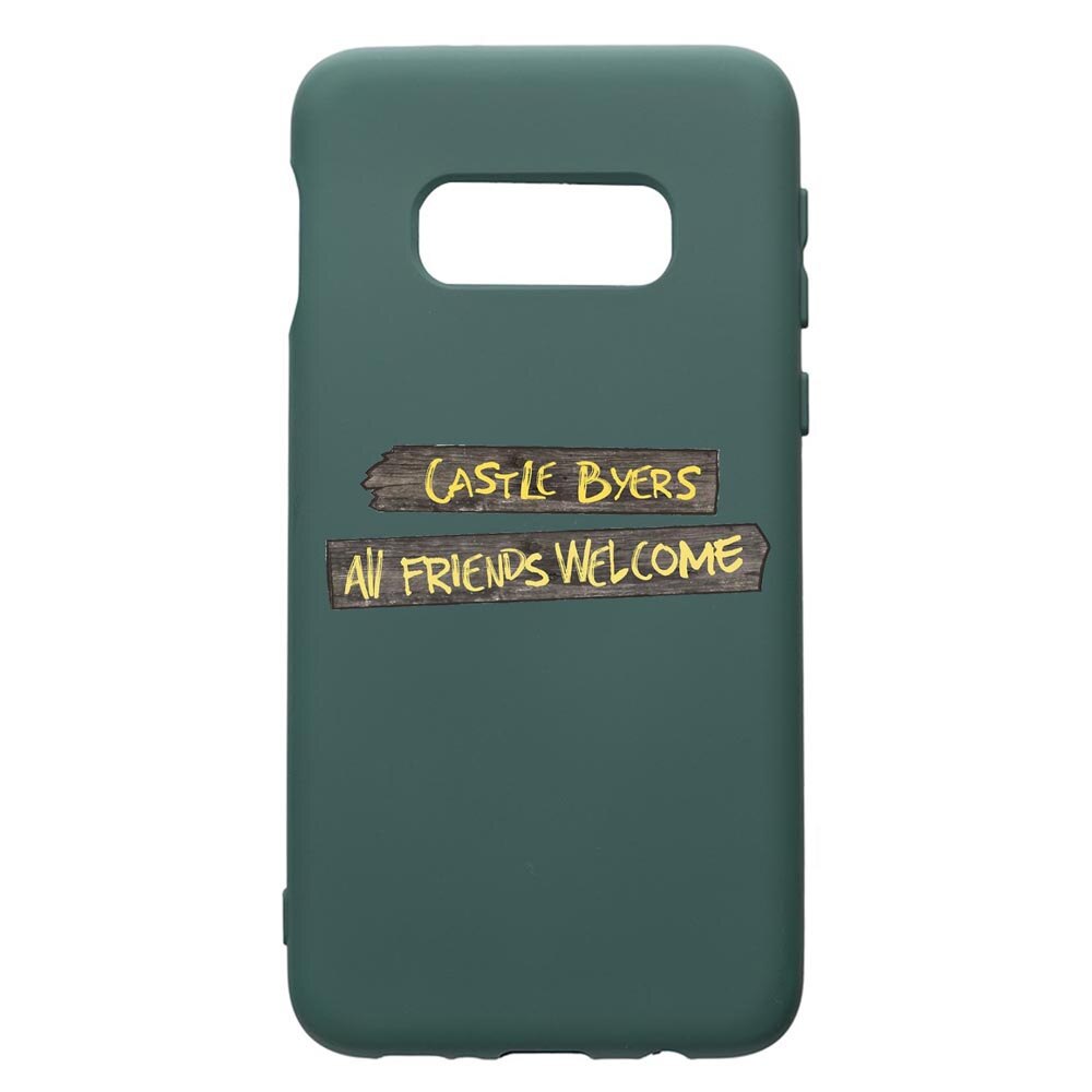 Husa Premium Silicon Compatibila Cu Samsung Galaxy S10e, Stranger Things, cu interiorul din material textil, protectie camera, Forest Green, PFG375