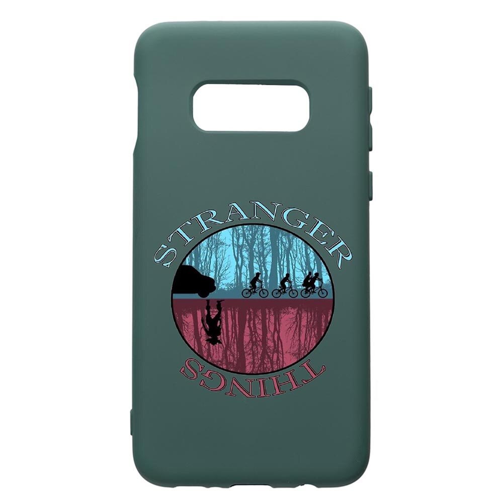 Husa Premium Silicon Compatibila Cu Samsung Galaxy S8, Stranger Things, cu interiorul din material textil, protectie camera, Forest Green, PFG368