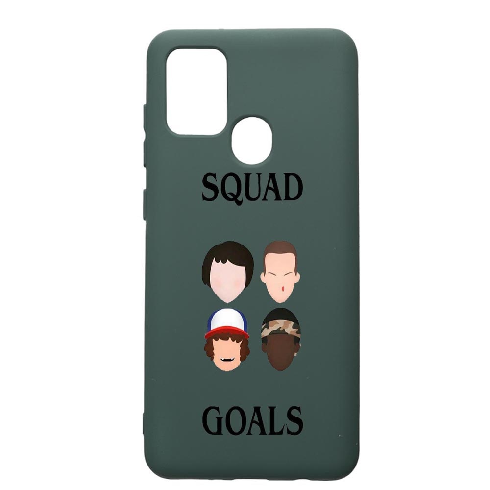 Husa Premium Silicon Compatibila Cu Samsung Galaxy A21S, Stranger Things, cu interiorul din material textil, protectie camera, Forest Green, PFG374