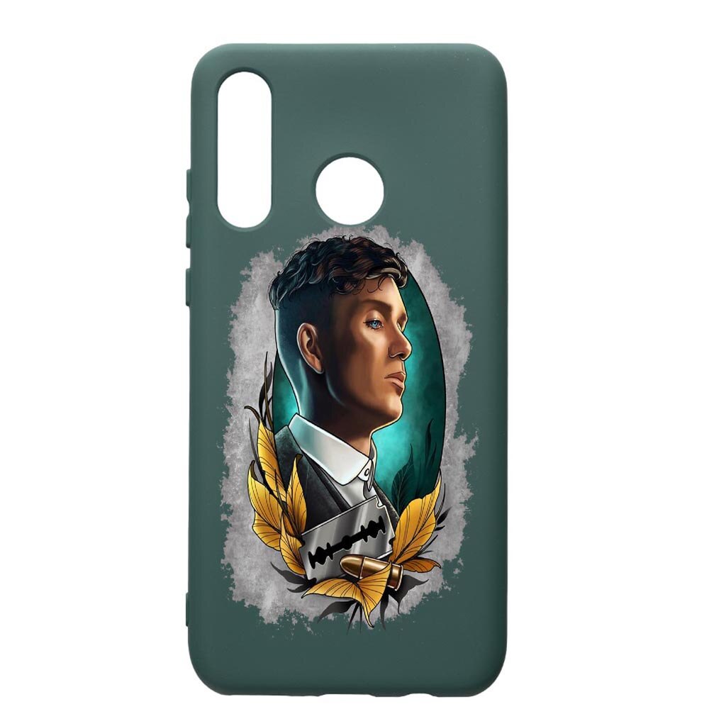 Husa Premium Silicon Compatibila Cu Huawei P30 Lite, Peaky Blinders, cu interiorul din material textil, protectie camera, Forest Green, PFG384