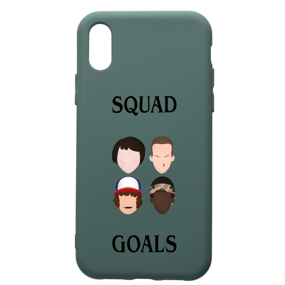 Husa Premium Silicon Compatibila Cu Samsung Galaxy A10, Stranger Things, cu interiorul din material textil, protectie camera, Forest Green, PFG374