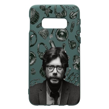 Husa Premium Silicon Compatibila Cu Samsung Galaxy S10e, La Casa De Papel - Profesor, cu interiorul din material textil, protectie camera, Forest Green, PFG388 Husa Premium Silicon Compatibila Cu Samsung Galaxy S10e, La Casa De Papel - Profesor, cu interiorul din material textil, protectie camera, Forest Green, PFG388