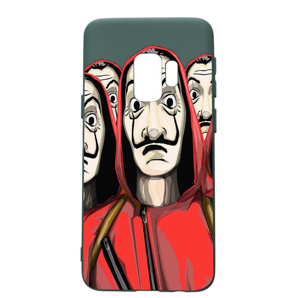 Husa Premium Silicon Compatibila Cu Samsung Galaxy S9, La Casa De Papel, cu interiorul din material textil, protectie camera, Forest Green, PFG390