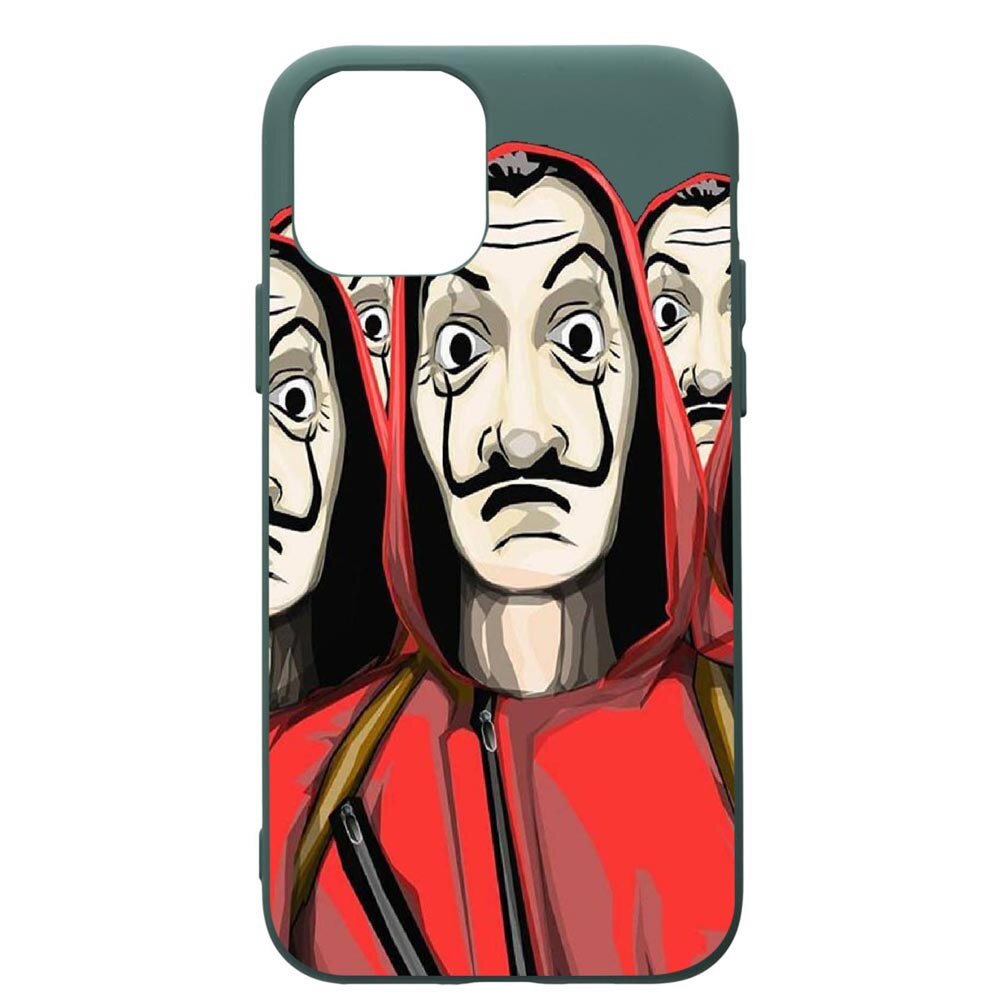 Husa Premium Silicon Compatibila Cu Apple iPhone 11, La Casa De Papel, cu interiorul din material textil, protectie camera, Forest Green, PFG390