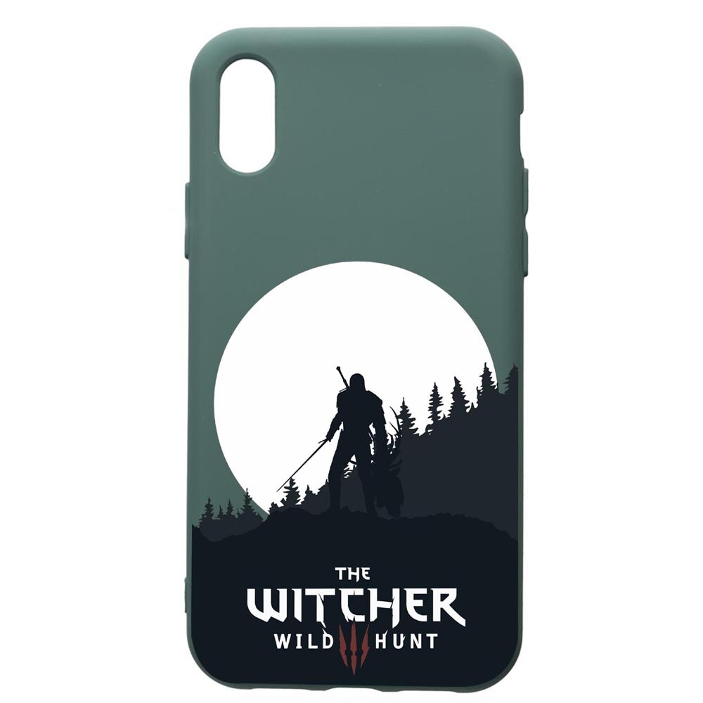 Husa Premium Silicon Compatibila Cu Samsung Galaxy A10, The Witcher, cu interiorul din material textil, protectie camera, Forest Green, PFG427