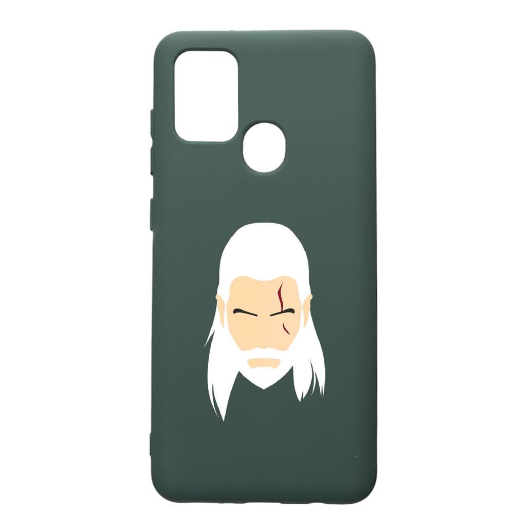 Husa Premium Silicon Compatibila Cu Samsung Galaxy A21S, The Witcher, cu interiorul din material textil, protectie camera, Forest Green, PFG435