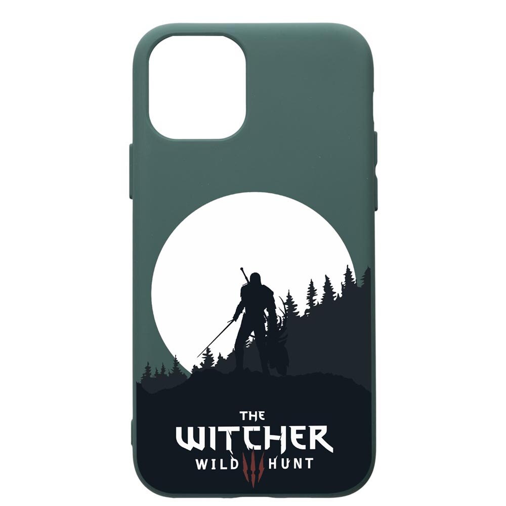 Husa Premium Silicon Compatibila Cu Apple iPhone 11 Pro Max, The Witcher, cu interiorul din material textil, protectie camera, Forest Green, PFG427