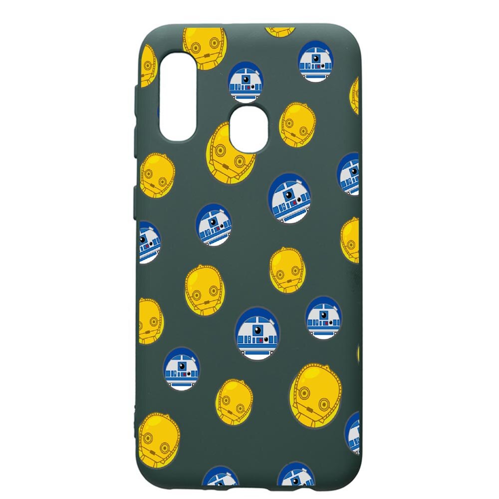 Husa Premium Silicon Compatibila Cu Samsung Galaxy A40, Star Wars Droids, cu interiorul din material textil, protectie camera, Forest Green, PFG422