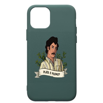 Husa Premium Silicon Compatibila Cu Apple iPhone 11 Pro, Narcos Pablo Escobar, cu interiorul din material textil, protectie camera, Forest Green, PFG438 Husa Premium Silicon Compatibila Cu Apple iPhone 11 Pro, Narcos Pablo Escobar, cu interiorul din material textil, protectie camera, Forest Green, PFG438
