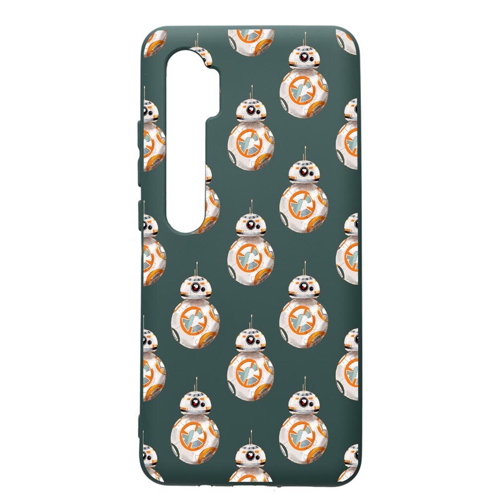 Husa Premium Silicon Compatibila Cu Xiaomi Mi Note 10, Star Wars Droids, cu interiorul din material textil, protectie camera, Forest Green, PFG421
