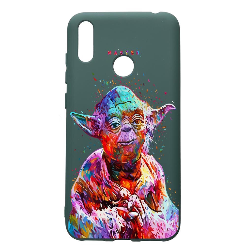 Husa Premium Silicon Compatibila Cu Huawei Y7 2019, Star Wars Yoda, cu interiorul din material textil, protectie camera, Forest Green, PFG409