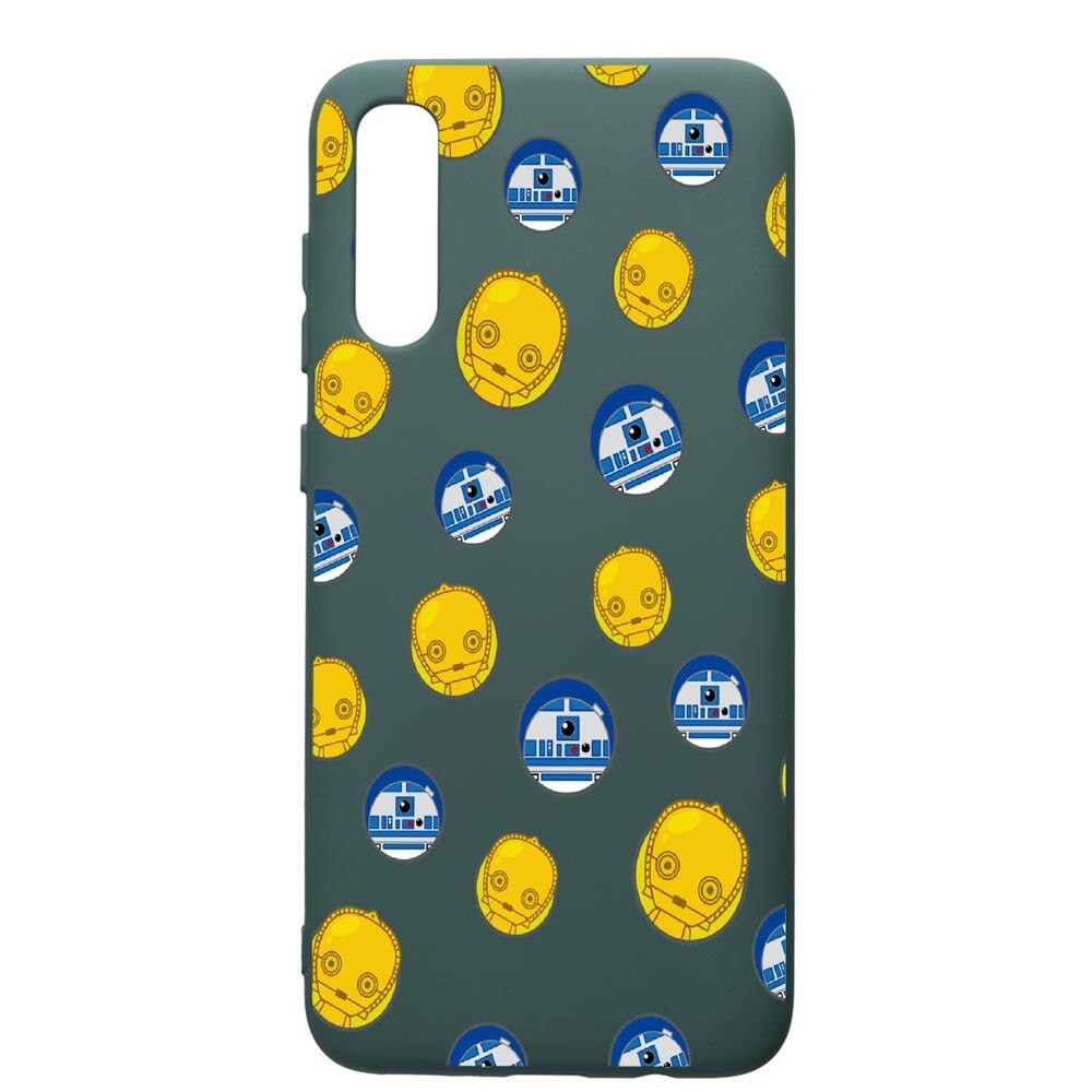 Husa Premium Silicon Compatibila Cu Samsung Galaxy A70, Star Wars Droids, cu interiorul din material textil, protectie camera, Forest Green, PFG422
