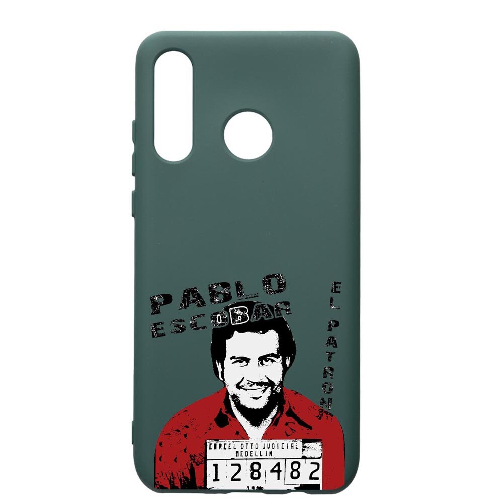 Husa Premium Silicon Compatibila Cu Huawei P30 Lite, Narcos, cu interiorul din material textil, protectie camera, Forest Green, PFG444