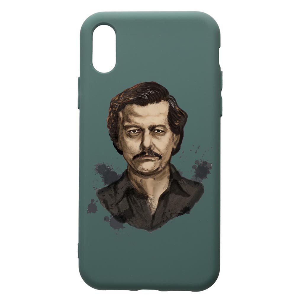 Husa Premium Silicon Compatibila Cu Samsung Galaxy A10, Narcos Pablo Escobar, cu interiorul din material textil, protectie camera, Forest Green, PFG445