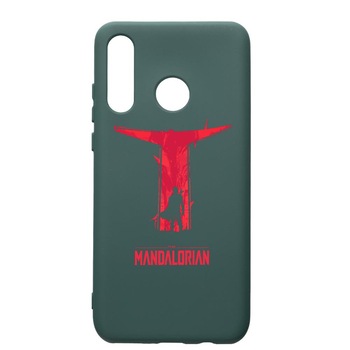 Husa Premium Silicon Compatibila Cu Huawei P30 Lite, Star Wars The Mandalorian, cu interiorul din material textil, protectie camera, Forest Green, PFG458 Husa Premium Silicon Compatibila Cu Huawei P30 Lite, Star Wars The Mandalorian, cu interiorul din material textil, protectie camera, Forest Green, PFG458