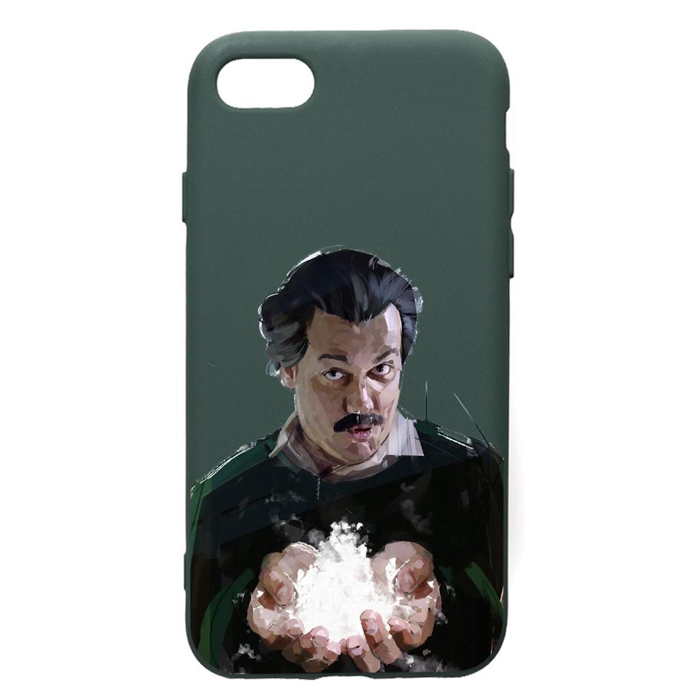 Husa Premium Silicon Compatibila Cu Apple iPhone SE 2 / iPhone 8 / iPhone 7, Narcos Pablo Escobar, cu interiorul din material textil, protectie camera, Forest Green, PFG446