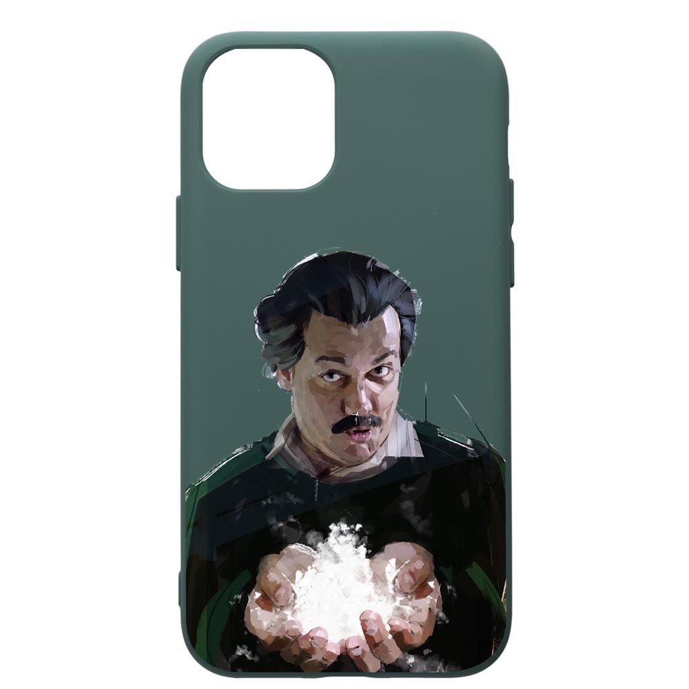 Husa Premium Silicon Compatibila Cu Apple iPhone 11 Pro Max, Narcos Pablo Escobar, cu interiorul din material textil, protectie camera, Forest Green, PFG446
