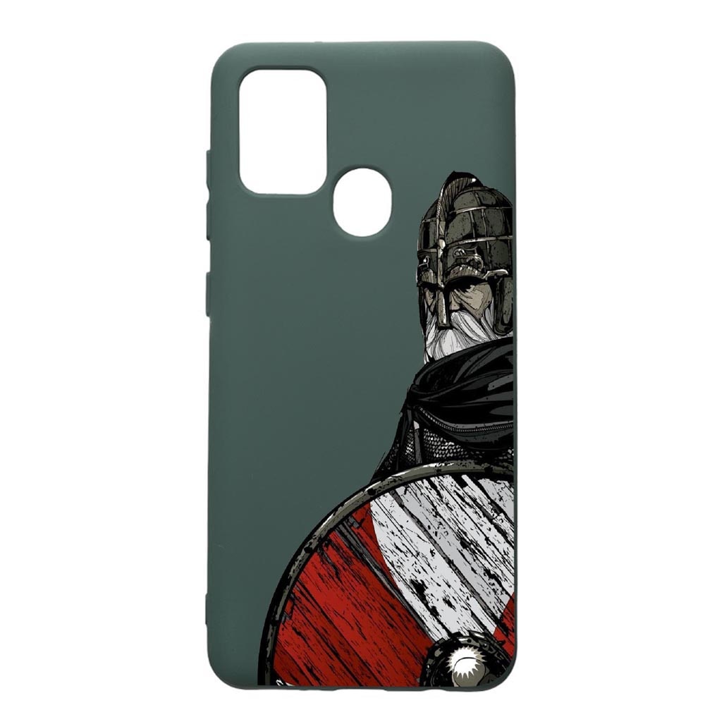 Husa Premium Silicon Compatibila Cu Samsung Galaxy A21S, Vikings, cu interiorul din material textil, protectie camera, Forest Green, PFG449