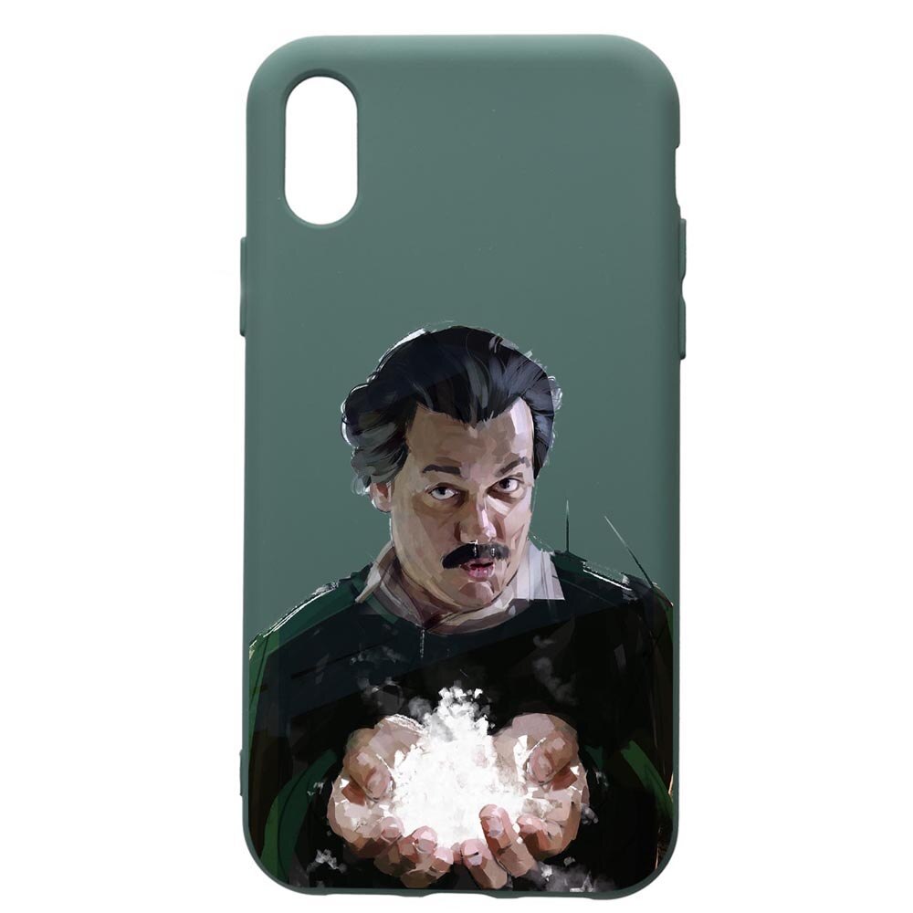Husa Premium Silicon Compatibila Cu Samsung Galaxy A10, Narcos Pablo Escobar, cu interiorul din material textil, protectie camera, Forest Green, PFG446