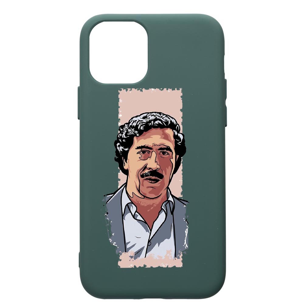 Husa Premium Silicon Compatibila Cu Apple iPhone 11 Pro, Narcos Pablo Escobar, cu interiorul din material textil, protectie camera, Forest Green, PFG442