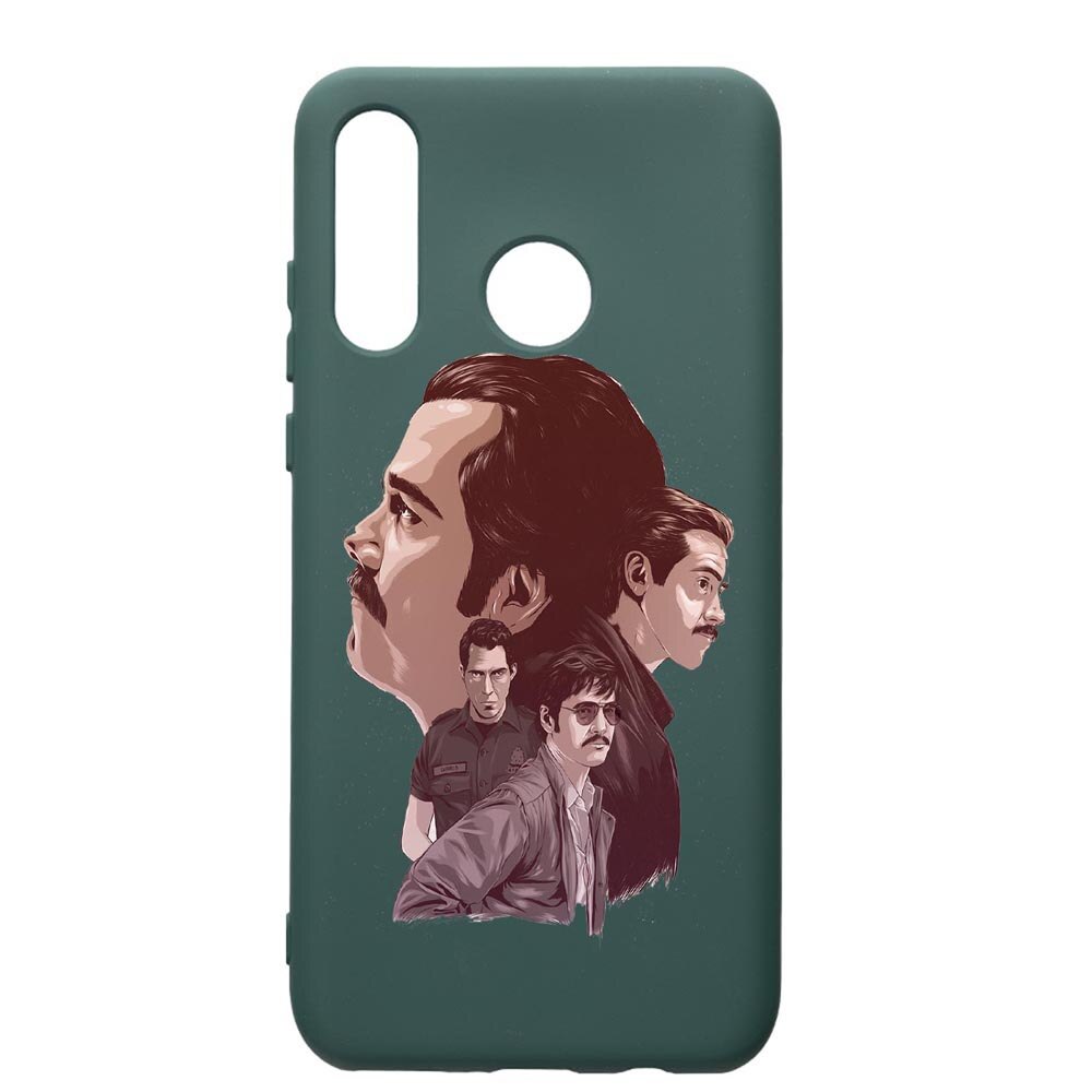 Husa Premium Silicon Compatibila Cu Huawei P30 Lite, Narcos, cu interiorul din material textil, protectie camera, Forest Green, PFG448