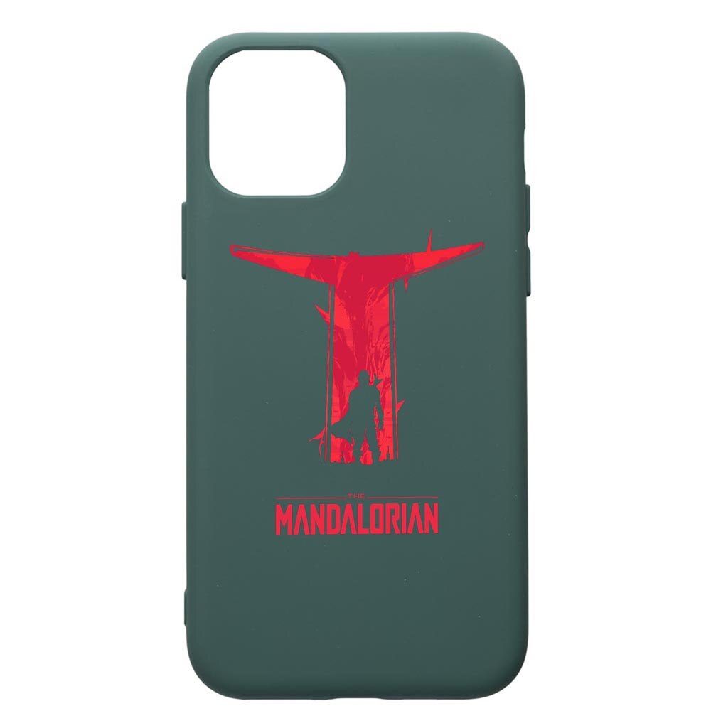 Husa Premium Silicon Compatibila Cu Apple iPhone 11 Pro, Star Wars The Mandalorian, cu interiorul din material textil, protectie camera, Forest Green, PFG458