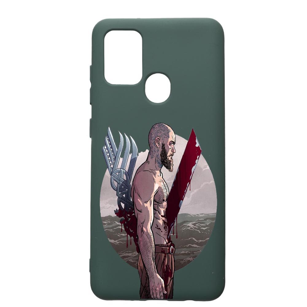 Husa Premium Silicon Compatibila Cu Huawei P Smart 2020, Vikings Ragnar Lothbrok, cu interiorul din material textil, protectie camera, Forest Green, PFG455