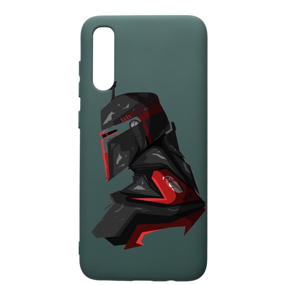 Husa Premium Silicon Compatibila Cu Samsung Galaxy A70, Star Wars The Mandalorian, cu interiorul din material textil, protectie camera, Forest Green, PFG456