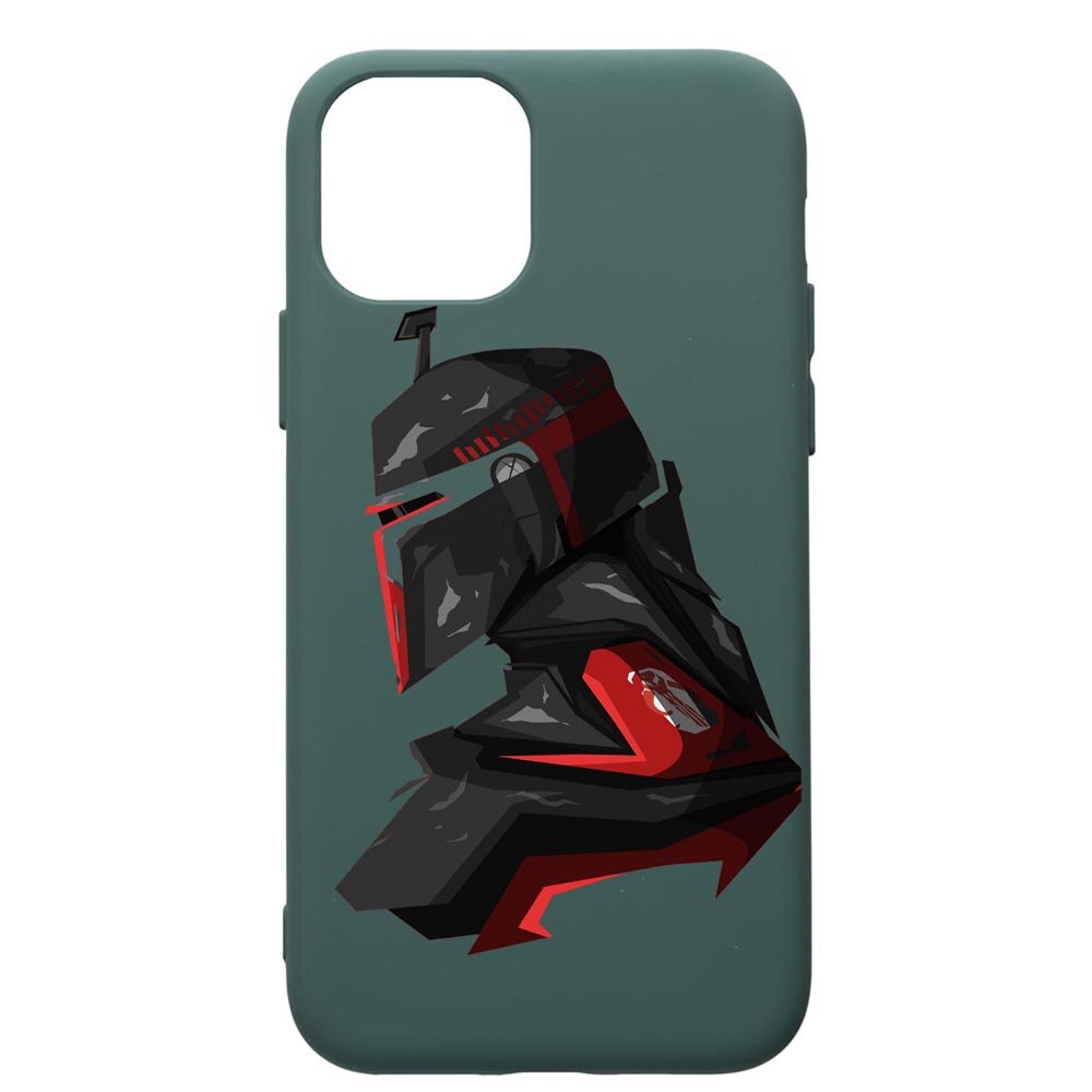 Husa Premium Silicon Compatibila Cu Apple iPhone 11, Star Wars The Mandalorian, cu interiorul din material textil, protectie camera, Forest Green, PFG456