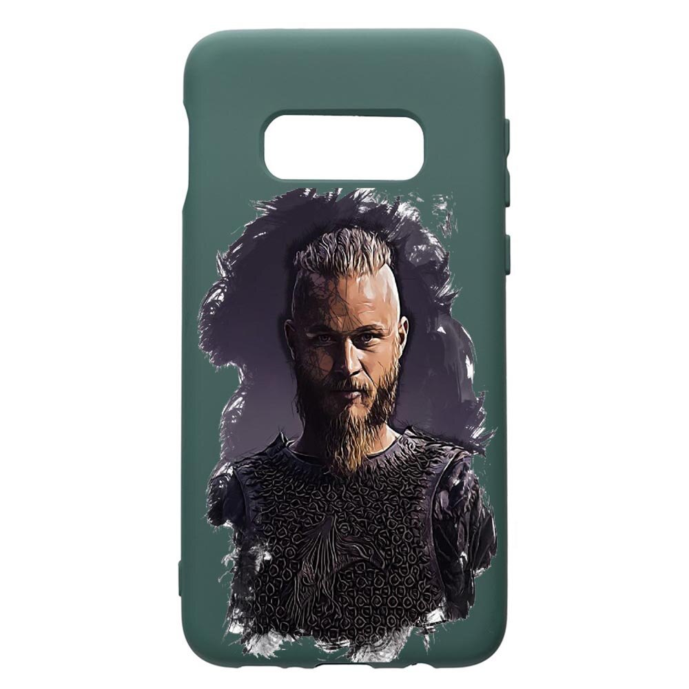 Husa Premium Silicon Compatibila Cu Samsung Galaxy S10e, Vikings Ragnar Lothbrok, cu interiorul din material textil, protectie camera, Forest Green, PFG452