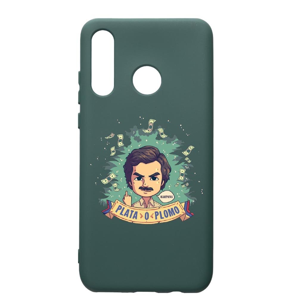 Husa Premium Silicon Compatibila Cu Huawei P30 Lite, Narcos Pablo Escobar, cu interiorul din material textil, protectie camera, Forest Green, PFG447