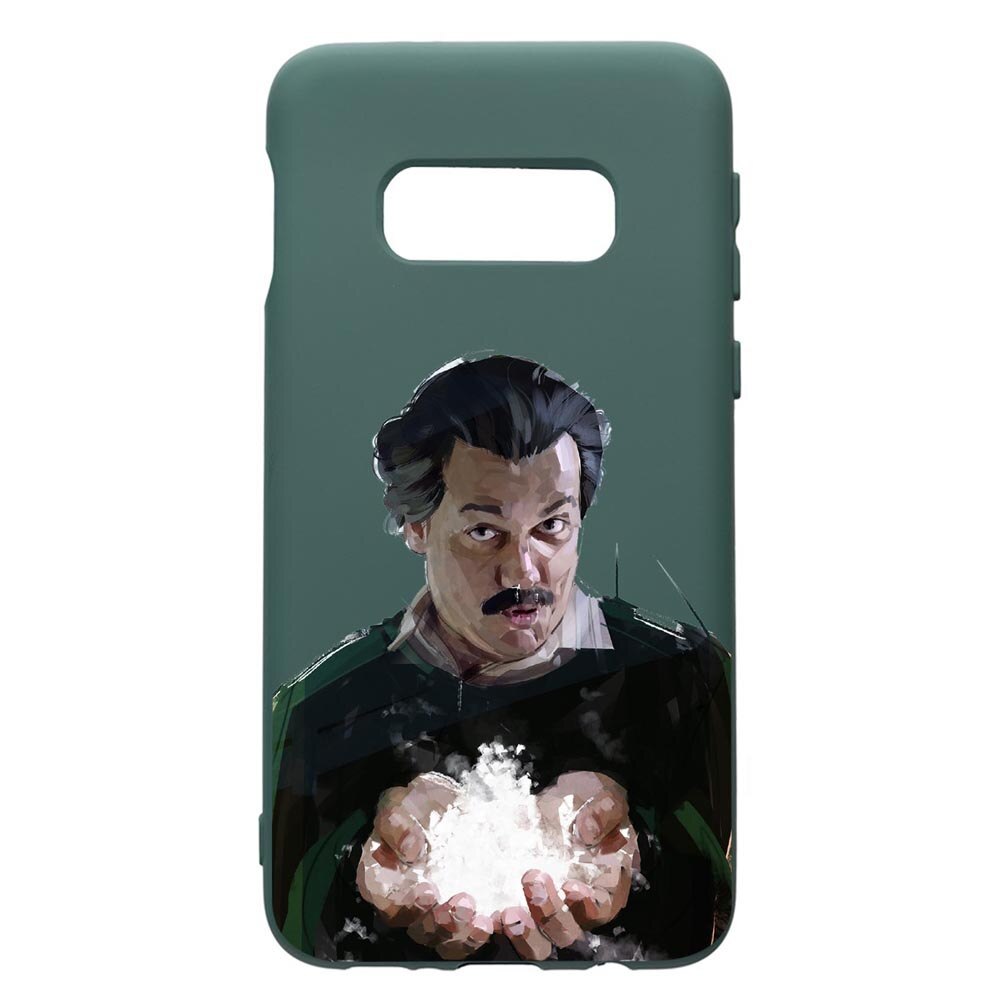 Husa Premium Silicon Compatibila Cu Samsung Galaxy S10e, Narcos Pablo Escobar, cu interiorul din material textil, protectie camera, Forest Green, PFG446