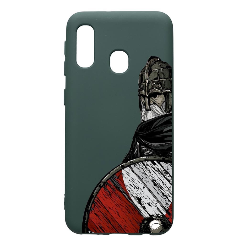 Husa Premium Silicon Compatibila Cu Samsung Galaxy A20E, Vikings, cu interiorul din material textil, protectie camera, Forest Green, PFG449