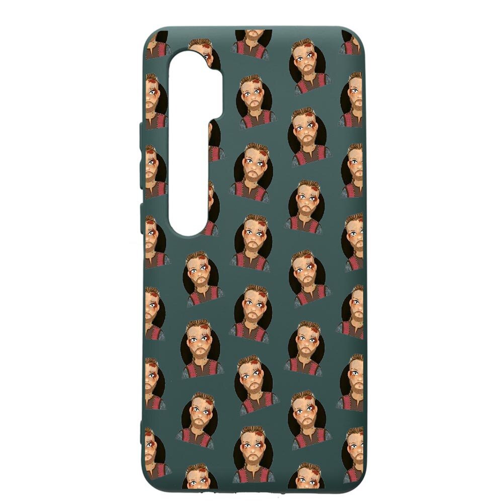 Husa Premium Silicon Compatibila Cu Xiaomi Mi Note 10, Vikings, cu interiorul din material textil, protectie camera, Forest Green, PFG453